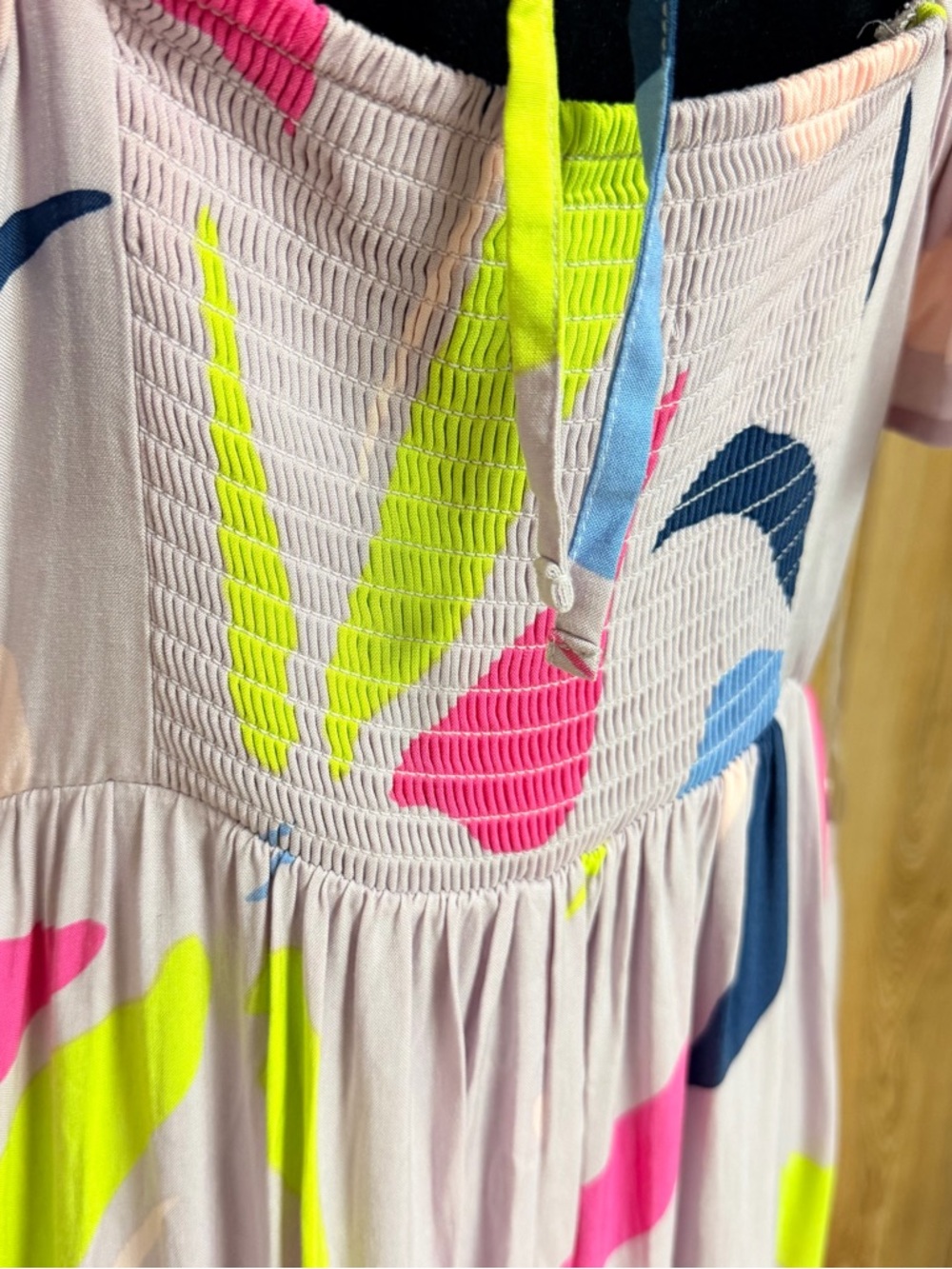 Isabel Maternity Flutter Short Sleeve Colorful Tiered Maxi Dress Size L - NWT - Picture 7 of 11